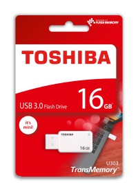 TOSHIBA 16GB USB 3.0 U303 BEYAZ AKATSUK USB BELLEK THN-U303W0160E4 - 1